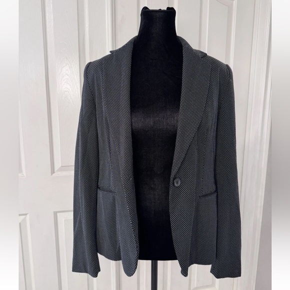 Zara Blazer Sz 6 Black White Polka Dots Office Work Party Preppy Classic EU 38 - Picture 4 of 8